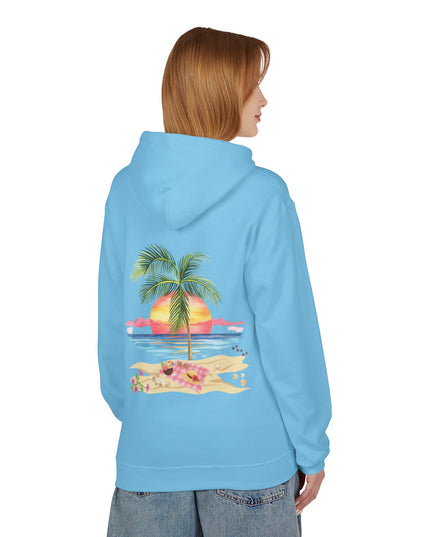 Hibiscus Hippie Designed Paradise Palm Hoodie — "Peace Love & Paradise" - Melbourne Beach Florida Sunrise Pullover