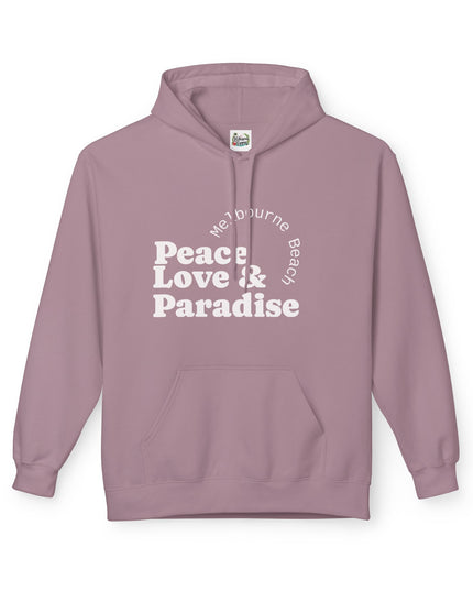 Hibiscus Hippie Designed Paradise Palm Hoodie — "Peace Love & Paradise" - Melbourne Beach Florida Sunrise Pullover