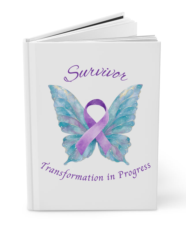 Domestic Violence Survivor Journal | Teal and Purple Ribbon Butterfly Hardcover Notebook | Trauma Recovery Diary, Empowerment Healing Gift, Transformation in Progress Lined Writing Book, Mental Health Support Gift