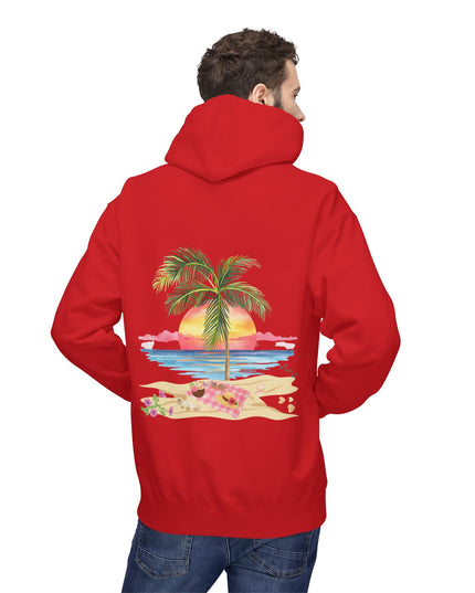 Hibiscus Hippie Designed Paradise Palm Hoodie — "Peace Love & Paradise" - Melbourne Beach Florida Sunrise Pullover