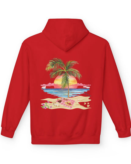 Hibiscus Hippie Designed Paradise Palm Hoodie — "Peace Love & Paradise" - Melbourne Beach Florida Sunrise Pullover