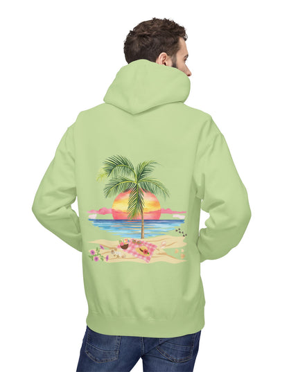 Hibiscus Hippie Designed Paradise Palm Hoodie — "Peace Love & Paradise" - Melbourne Beach Florida Sunrise Pullover