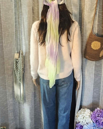 Vintage Jessica Holbrook Pastel Pink Fuzzy Angora Lambswool Pearl Button Cardigan - EUC - Size M