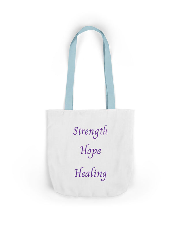 Domestic Violence Survivor Tote Bag | Teal and Purple Ribbon Butterfly Canvas Shopping Bag | Abuse Survivor Gift, Transformation in Progress Everyday Carrying Bag, Empowering Healing Reusable Grocery Bag