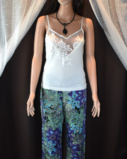 Vintage Victoria's Secret Bridal Lingerie Embroidered Mesh Cami Tank Top