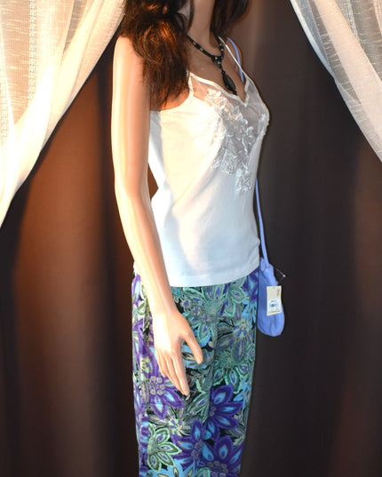 Vintage Y2k Bamboo Traders Vibrant Jewel Tone Floral Paisley Capri