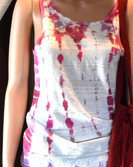 Vintage Y2k Mossimo Supply Co. Vibrant Splatter Tie-Dye Design Tank Top