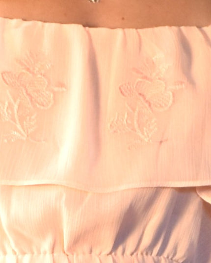 New Forever 21 Blush Pink Embroidered Ruffle Chiffon High Low Dress – Hibiscus Hippie