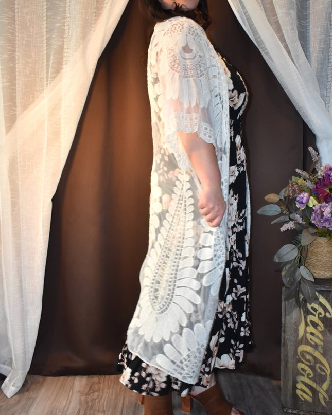 Rebellion Boho Long Lace Duster Layering Piece