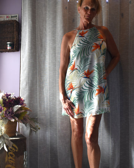 Forever 21 Contemporary Bird of Paradise Flowy Mini Sundress