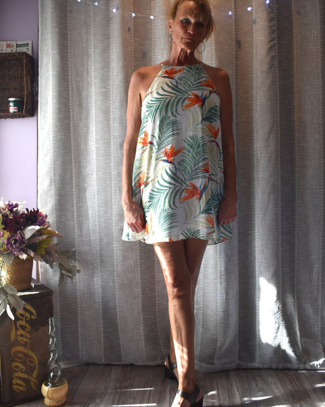 Forever 21 Contemporary Bird of Paradise Flowy Mini Sundress