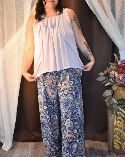 New Simply Vera VeraWang Lavender Sleeves Front Pleated So Soft Top