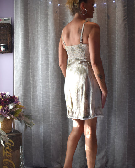 Unique Vintage Y2K Forla Paris Design Made in France Faux Button Front Boho Sundress