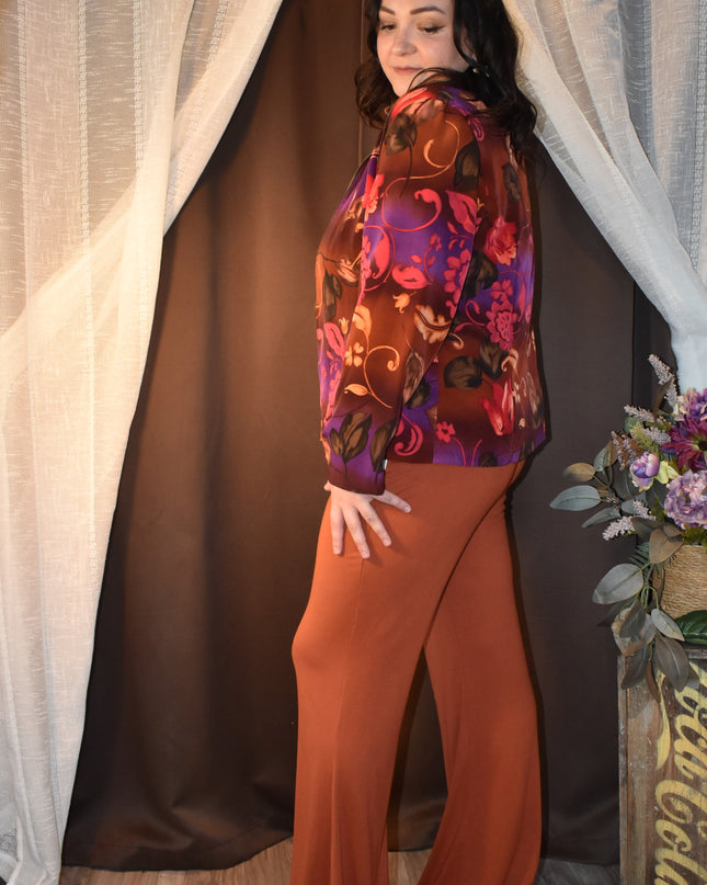 Vintage C.B. Collections Vibrant Floral Lightweight Zip Front Jacket