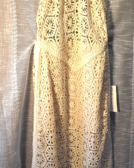 New Amylynn Tuscany Crochet Lace Boho Cut Out Back Sheer Bust Halter Midaxi Dress