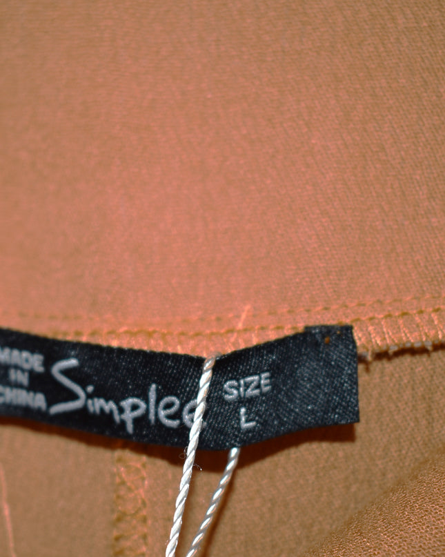 New Simplee Bronze Colored Tiered Wide Leg Palazzo Pants with Smocked Waist