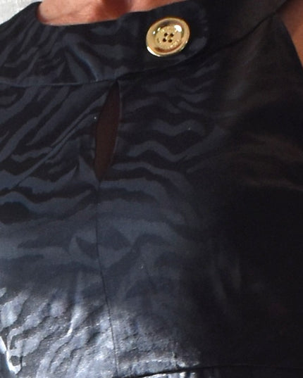 New Michael Kors Black Sheath Monochrome Zebra Print Cocktail Dress