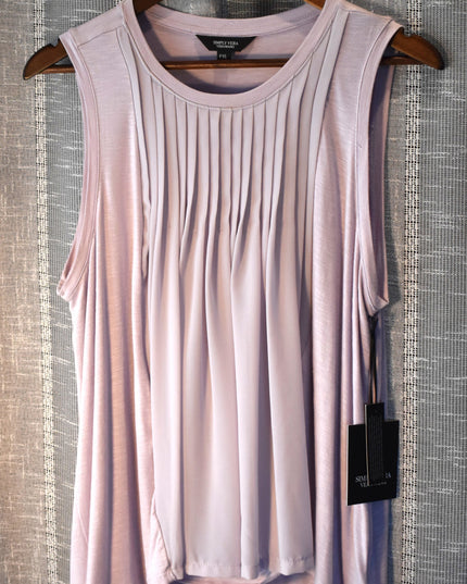 New Simply Vera VeraWang Lavender Sleeves Front Pleated So Soft Top