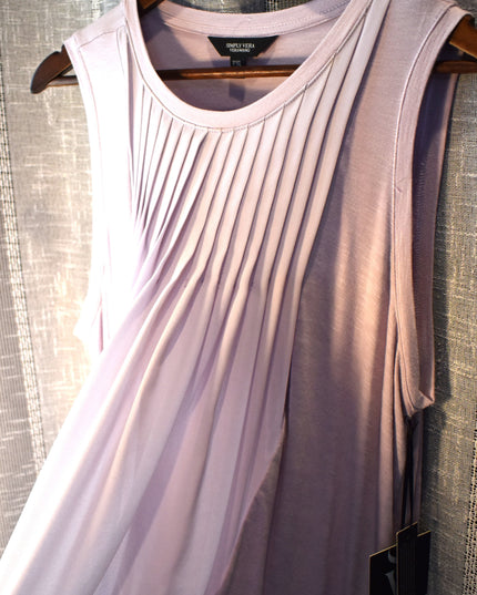New Simply Vera VeraWang Lavender Sleeves Front Pleated So Soft Top