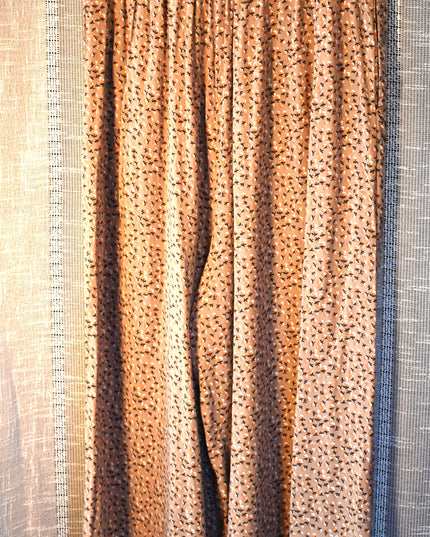 DOKOTOO Brown & Orange Flowered Strapless Jumpsuit with Elastic Shirred Bustline