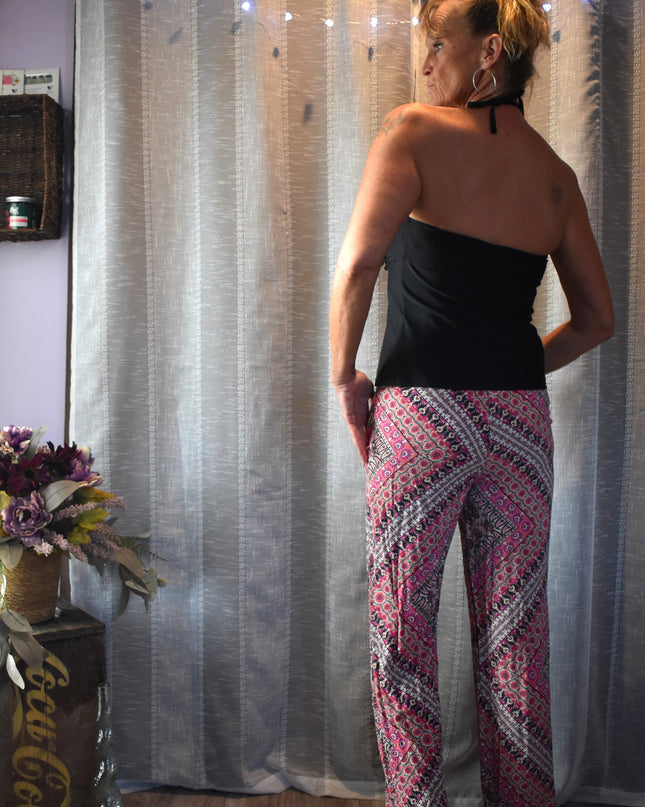 Joe B by Joe Benbasset Elastic Waist Wide Leg Boho Palazzo Pants