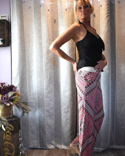 Joe B by Joe Benbasset Elastic Waist Wide Leg Boho Palazzo Pants