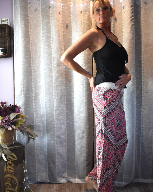 Joe B by Joe Benbasset Elastic Waist Wide Leg Boho Palazzo Pants