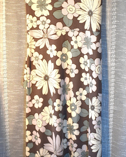Jessica Simpson Brown Floral Stretchy Boho Wrap Maxi Dress
