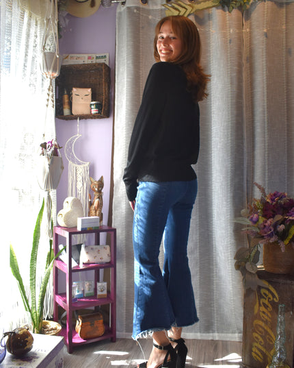 We the Free Curvy High Rise Boho Back Lace Up Flare Jeans