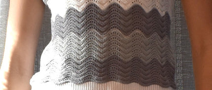 Gray and White Knitted Sweater Tank