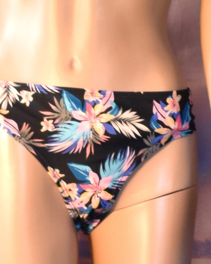 Ninety --Nine Degrees Two-Piece Triangle Tropical Floral Bikini with Crochet Trim