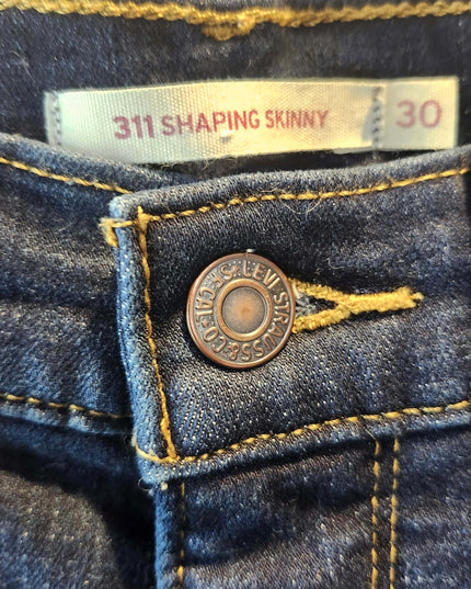 Levi's Women's 311 Shaping Skinny Distressed Jeans – Dark Wash Blue -Size 30