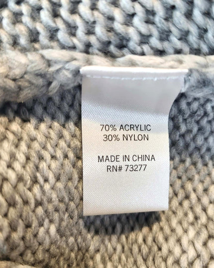 NWT Sonoma Goods for Life Women's Fair Isle Knit Sweater – Gray & White - Size Large